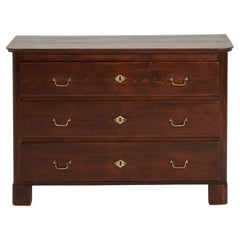 Early 20th Century Pine and Brass Chest of Drawers
