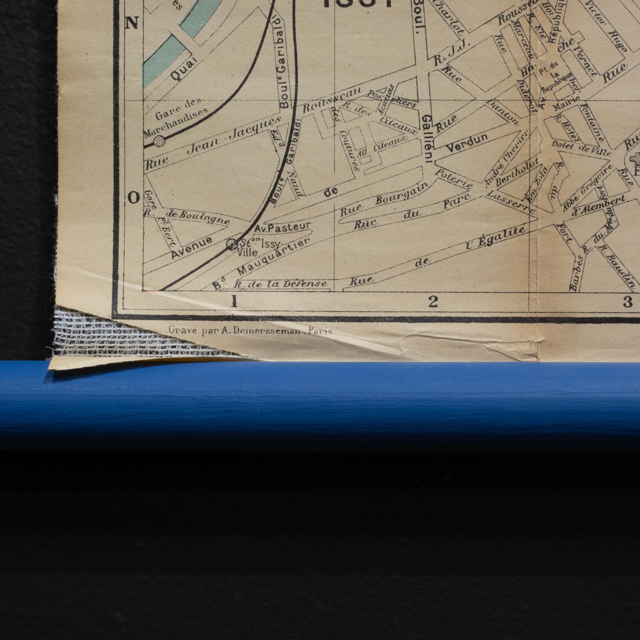 Francese Inizio del XX secolo. Mappa di Parigi appesa pergamena, 1920 ca. in vendita
