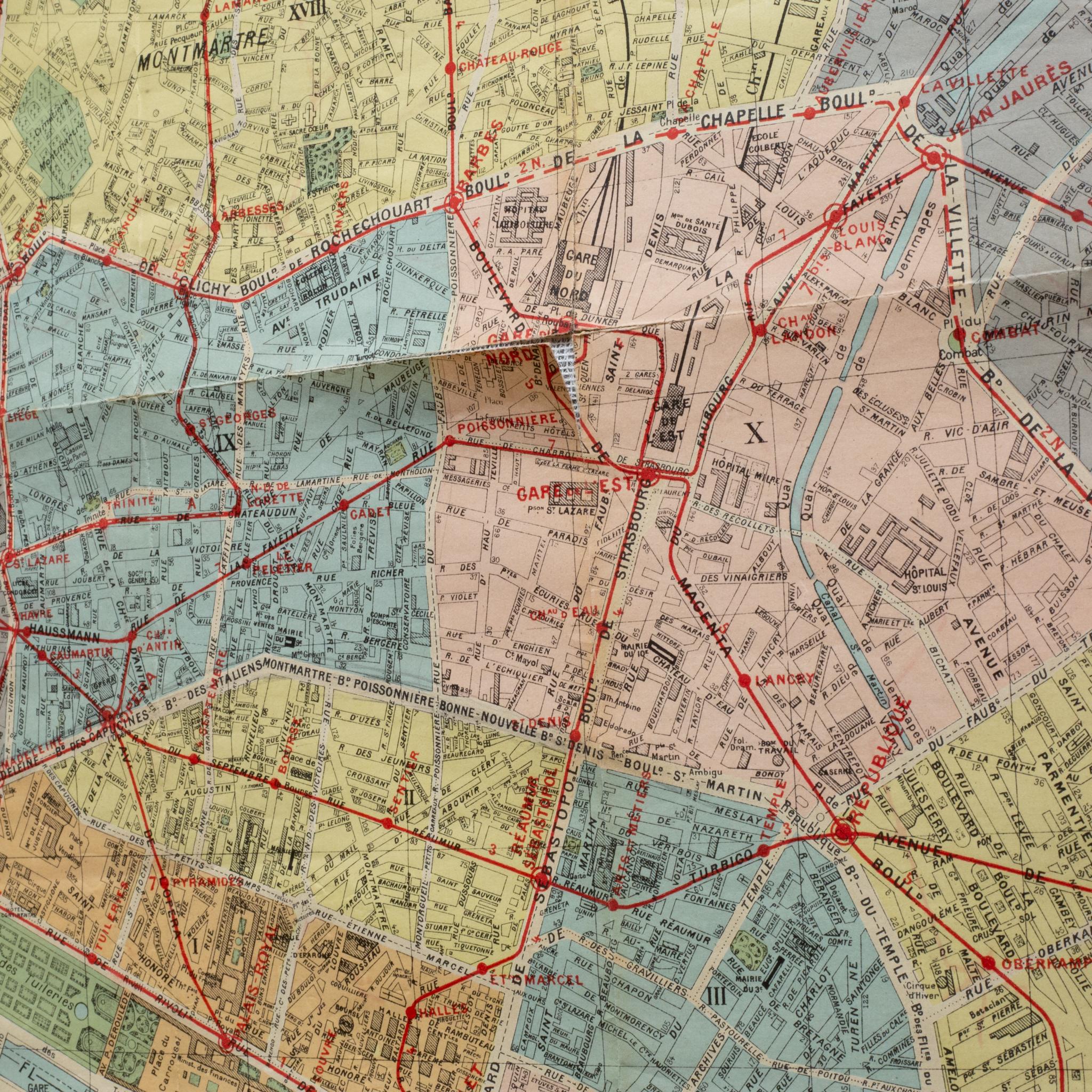 Legno Inizio del XX secolo. Mappa di Parigi appesa pergamena, 1920 ca. in vendita