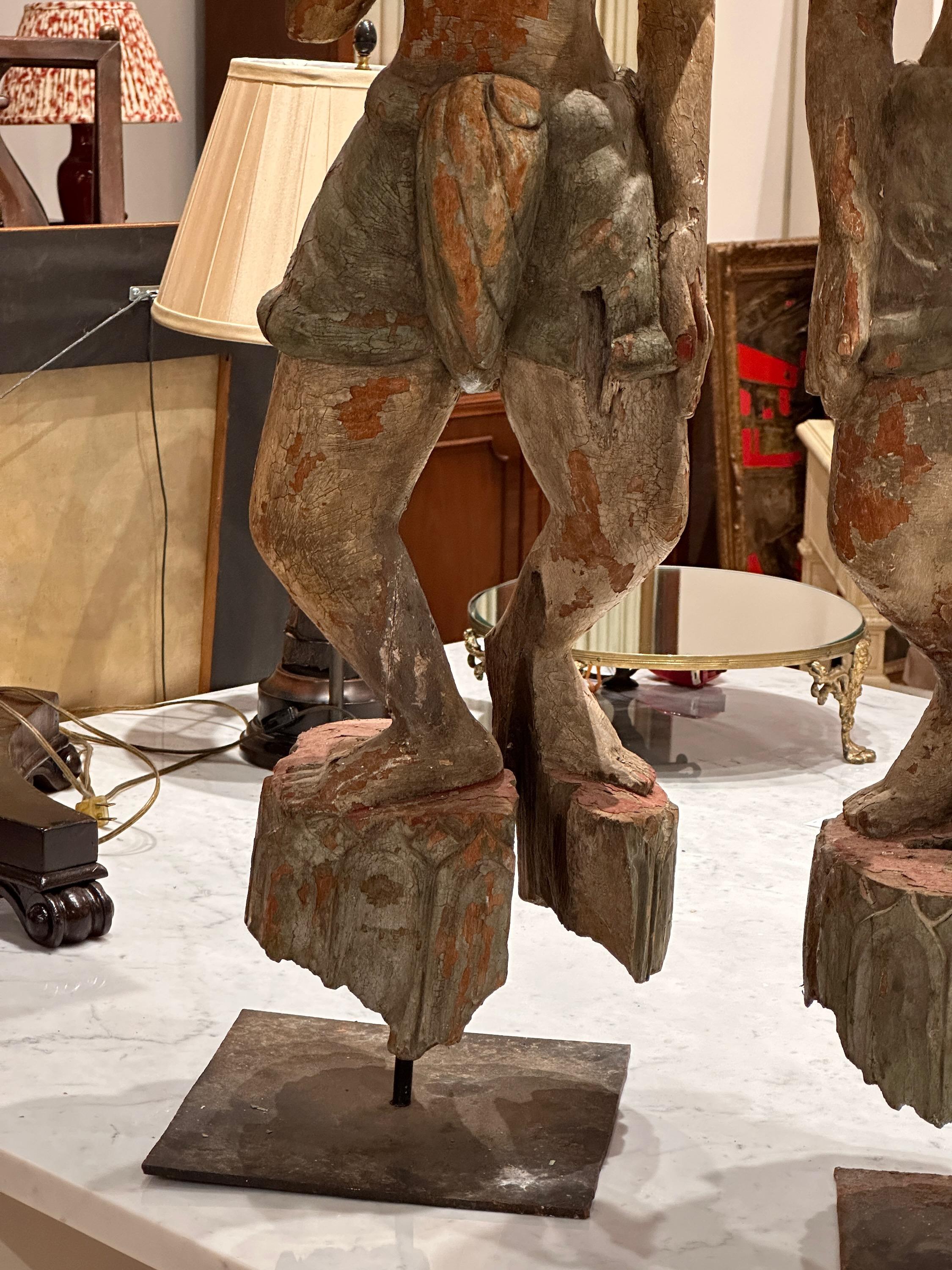 20th Century Early 20th C. Polychrome Decorated Indonesian Standing Figures