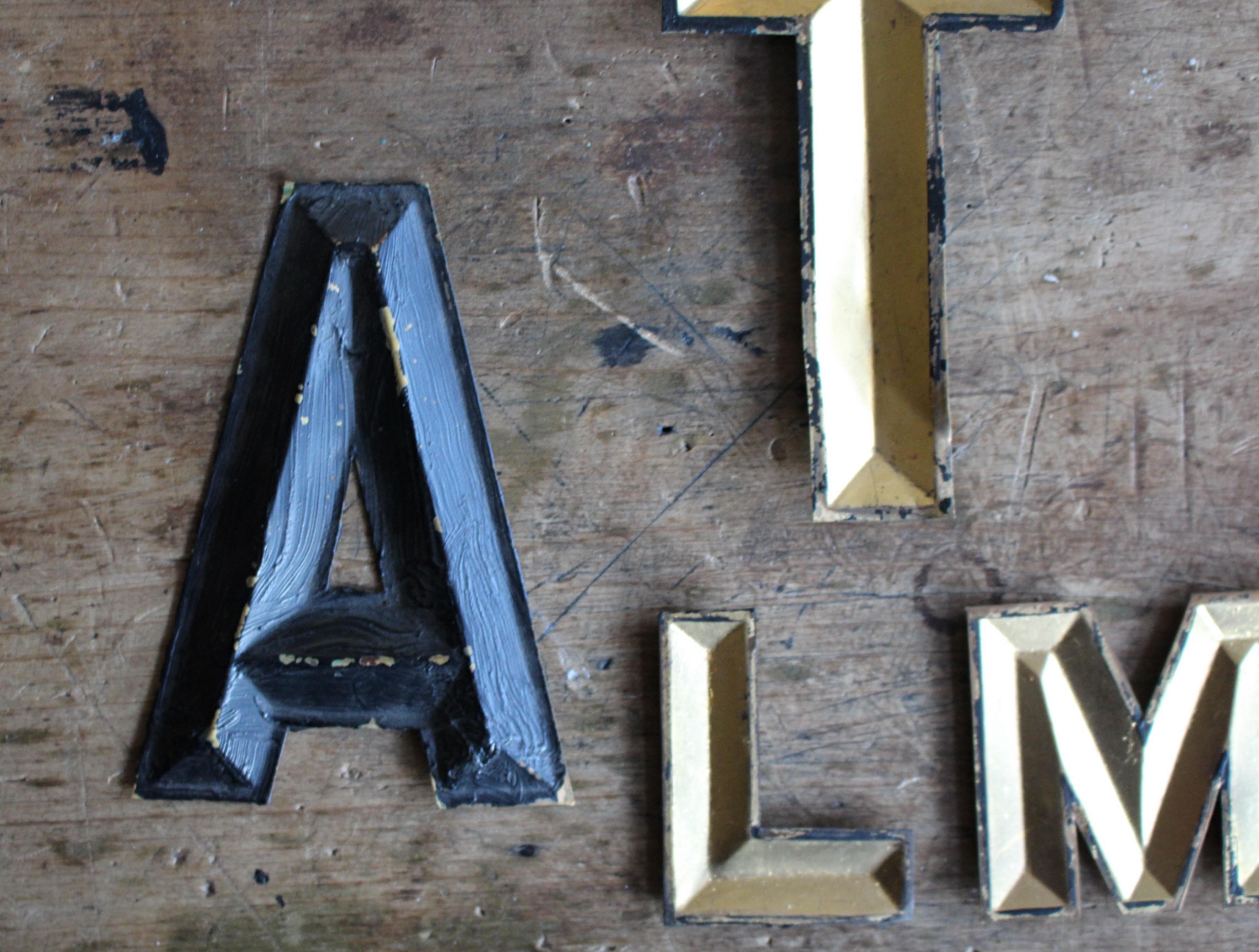 Early 20th C Pressed Tin & Gilt Letters, The Radiant Company New York 5