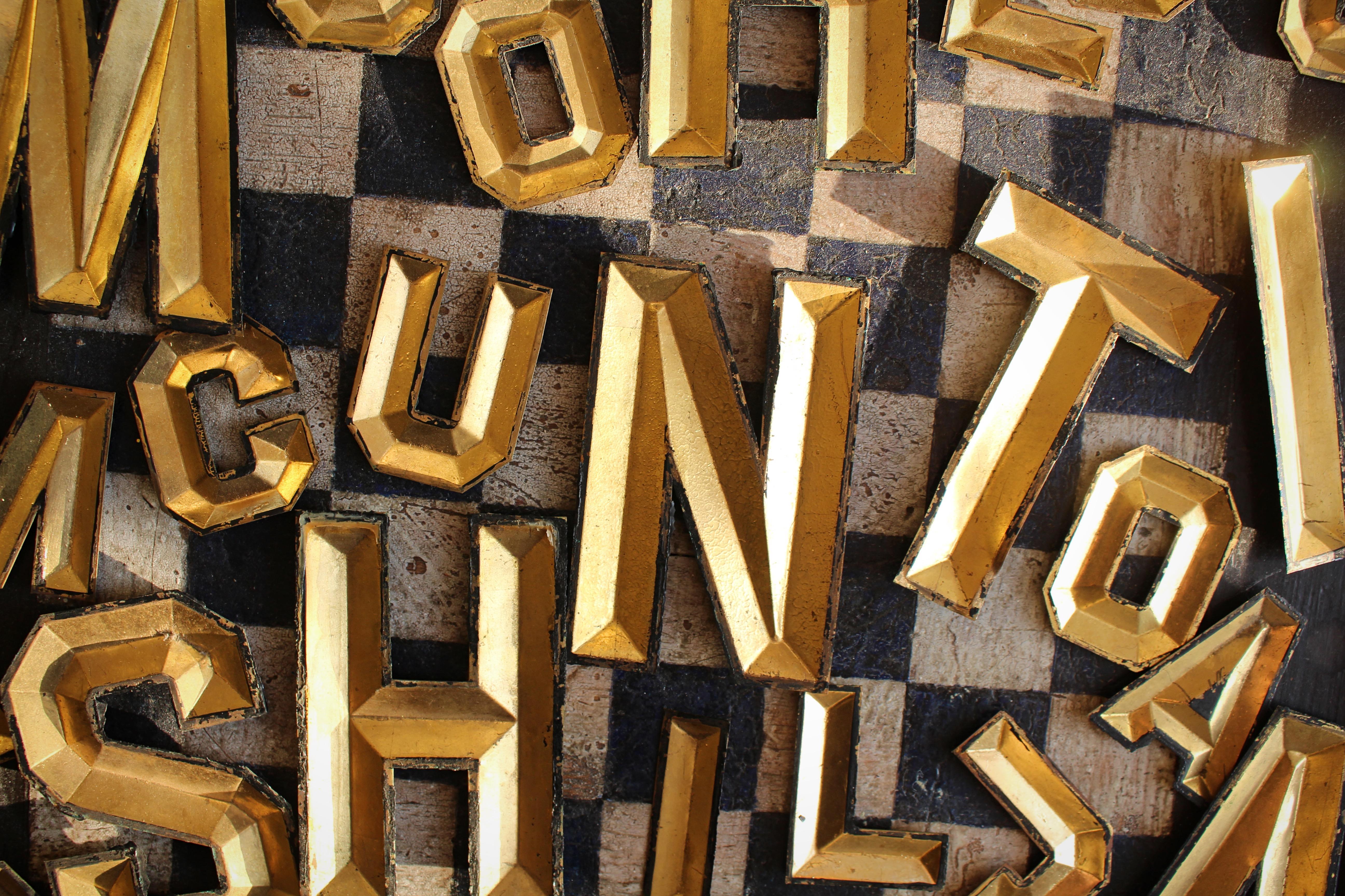 Early 20th C Pressed Tin & Gilt Letters, The Radiant Company New York 6