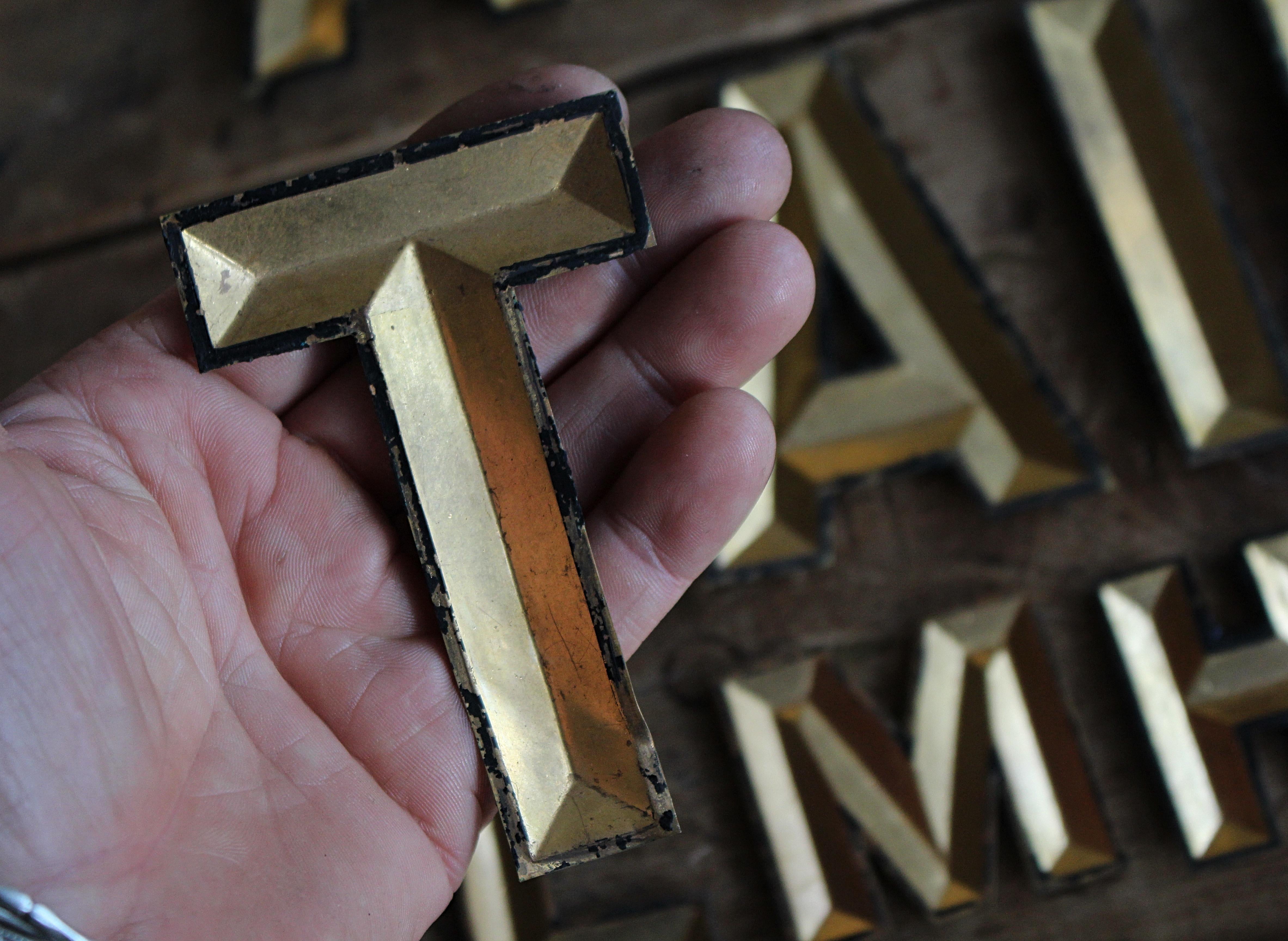 Early 20th C Pressed Tin & Gilt Letters, The Radiant Company New York 3