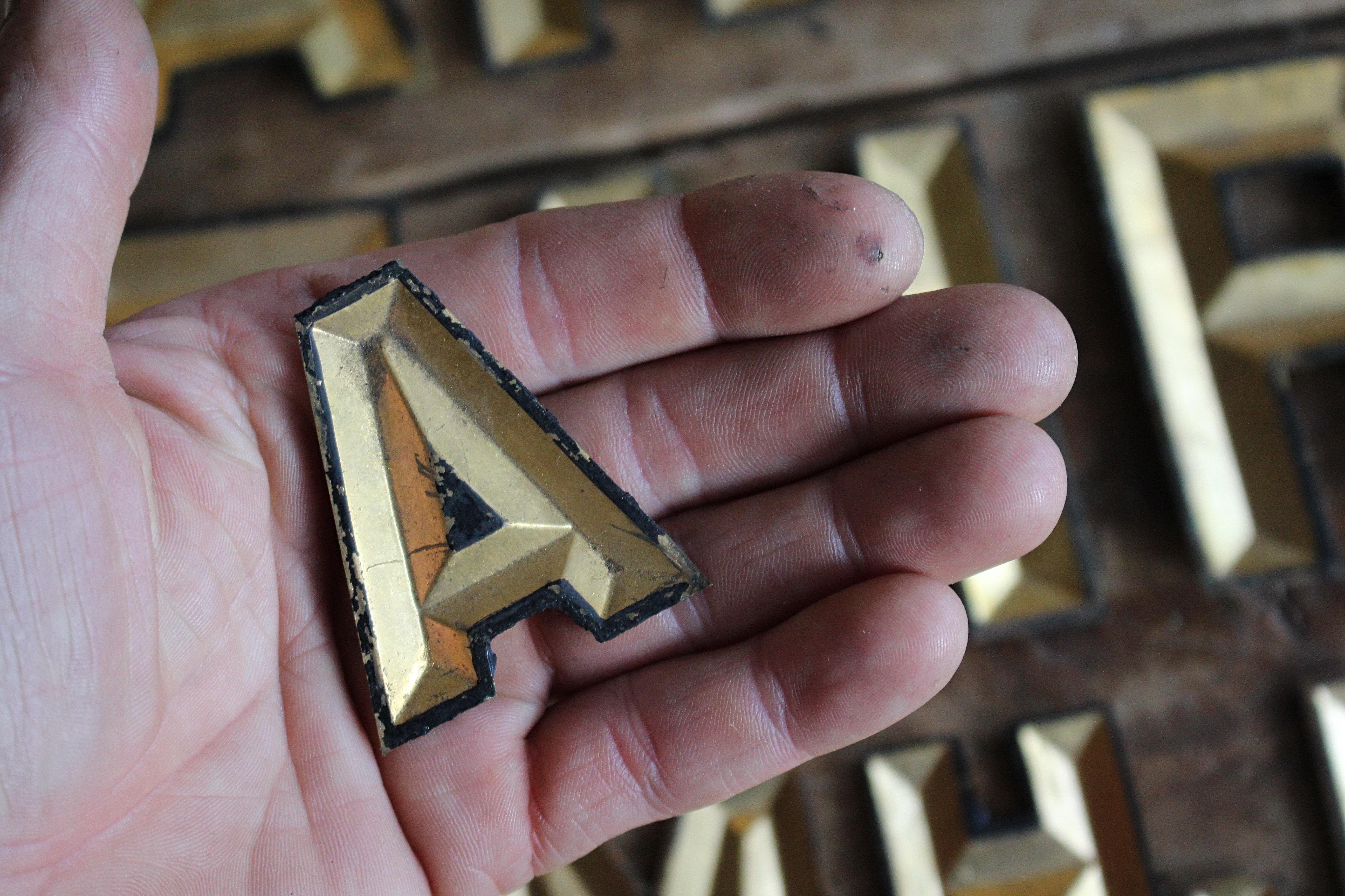 Early 20th C Pressed Tin & Gilt Letters, The Radiant Company New York 4