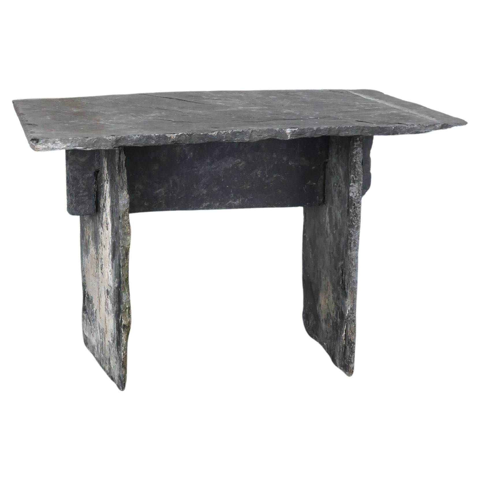 Early 20th C. Primitive French Rivern Slate Table/Desk