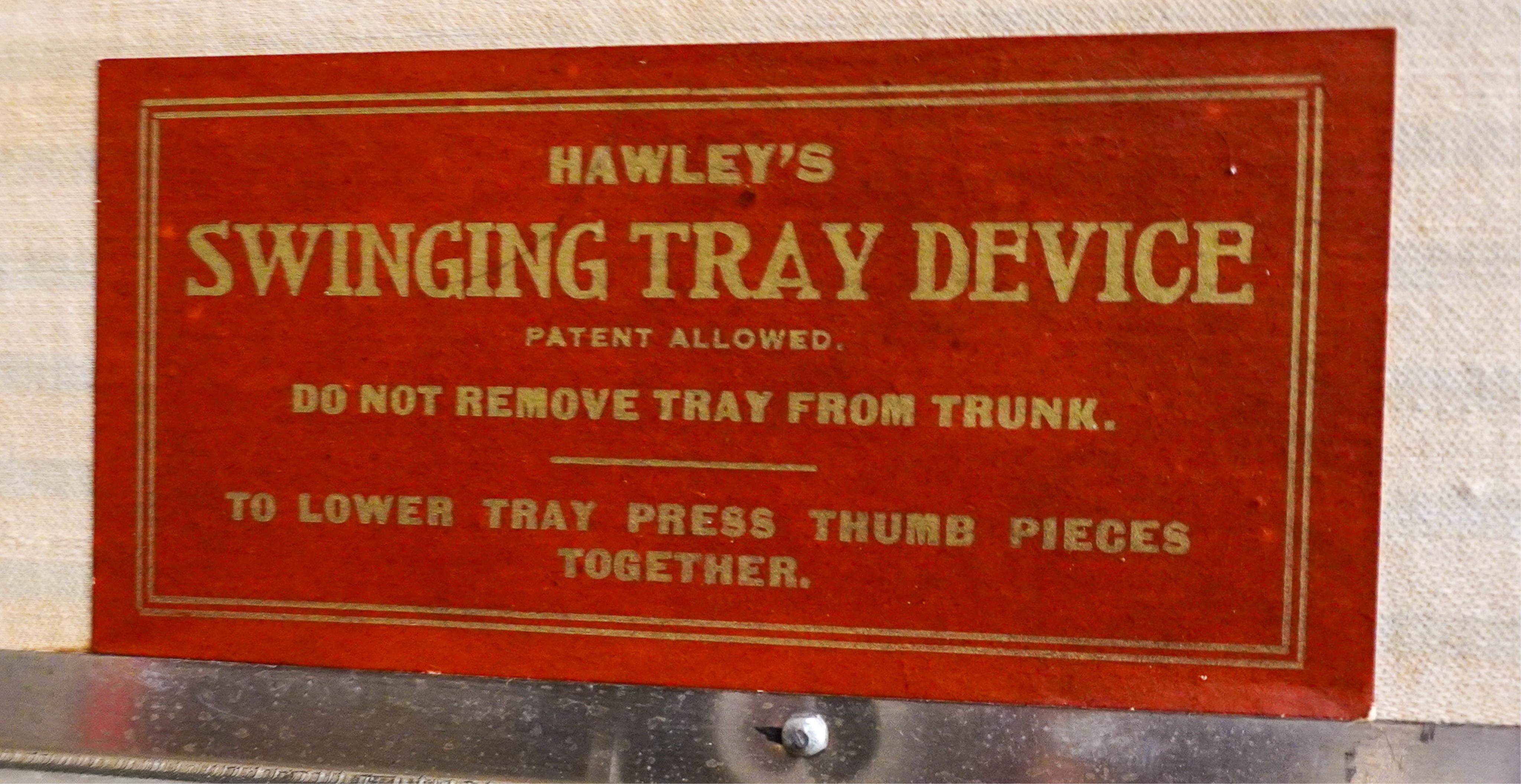 Early 20th C. Rawleys Brass and Leather Bound On Canvas Wardrobe Trunk For Sale 12
