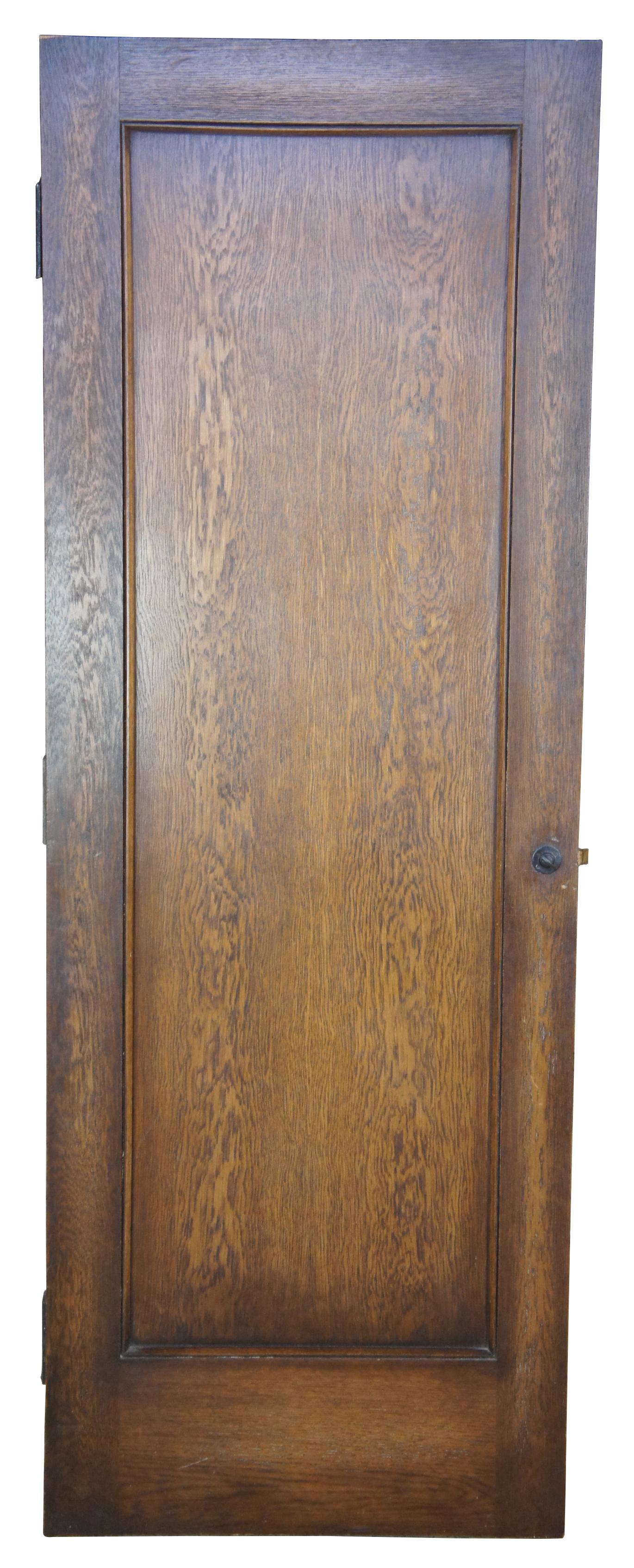 Spanish Colonial Early 20th Century Reclaimed Spanish Revival Oak Mirrored Bedroom Closet Door