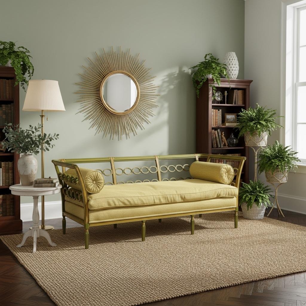 Early 20th- C Regency Style Carved and Hand Painted Sofa / Settee Down Cushion For Sale 5