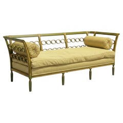 Cuscino per divano/seduta in stile Regency intagliato e dipinto a mano dei primi anni del XX secolo