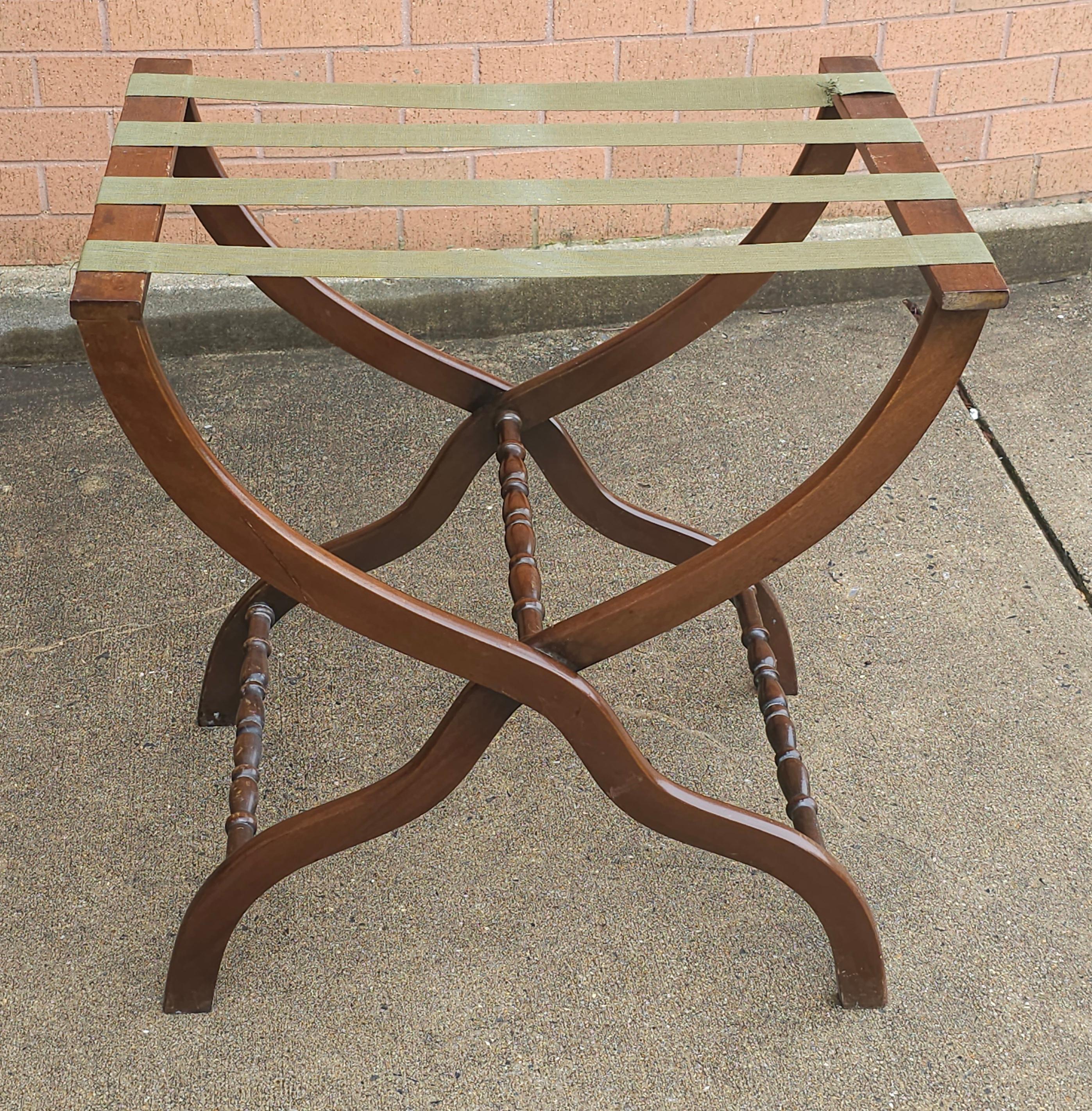 Textile Early 20th C. Regency Style Mahogany Folding Tray Stand For Sale