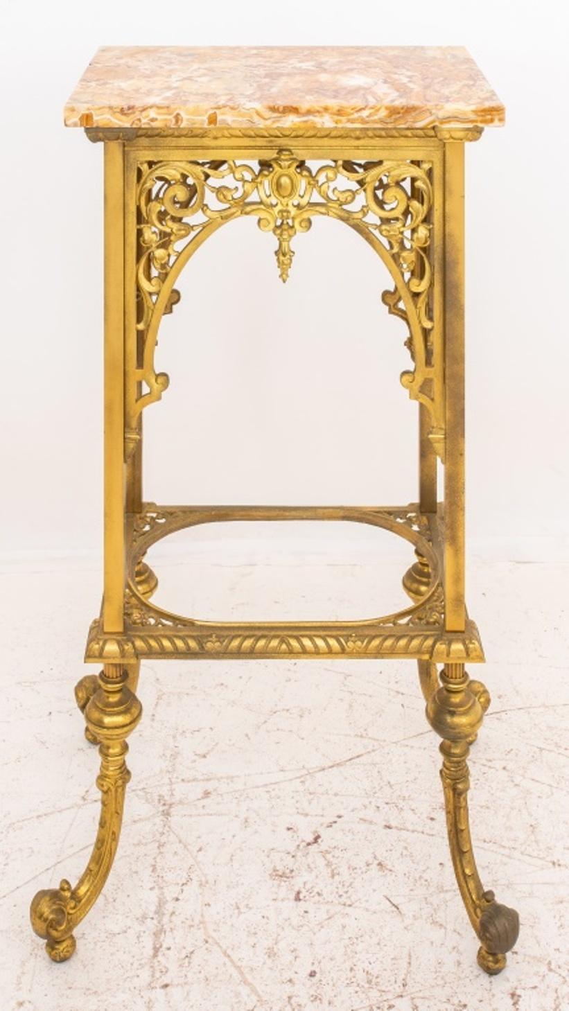  Early 20th C. Renaissance Revival Brass Side Table In Good Condition In New York, NY