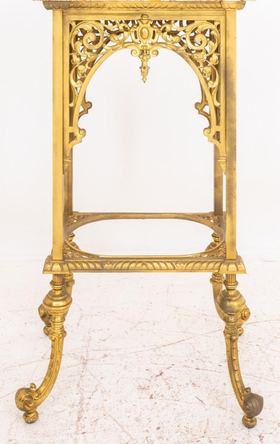  Early 20th C. Renaissance Revival Brass Side Table 1