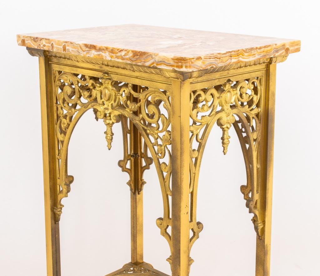  Early 20th C. Renaissance Revival Brass Side Table 3