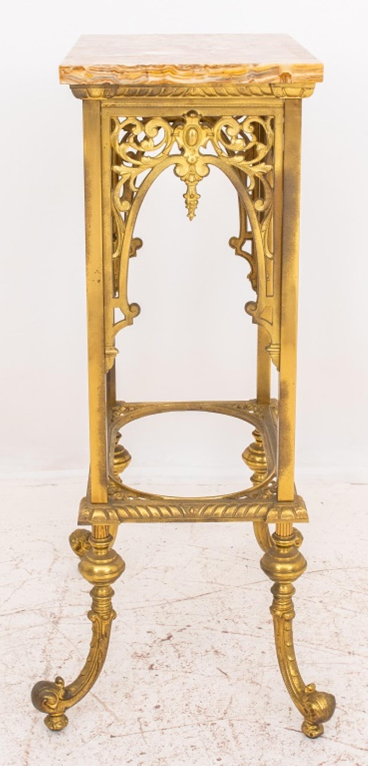  Early 20th C. Renaissance Revival Brass Side Table 4