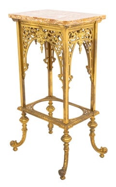  Early 20th C. Renaissance Revival Brass Side Table