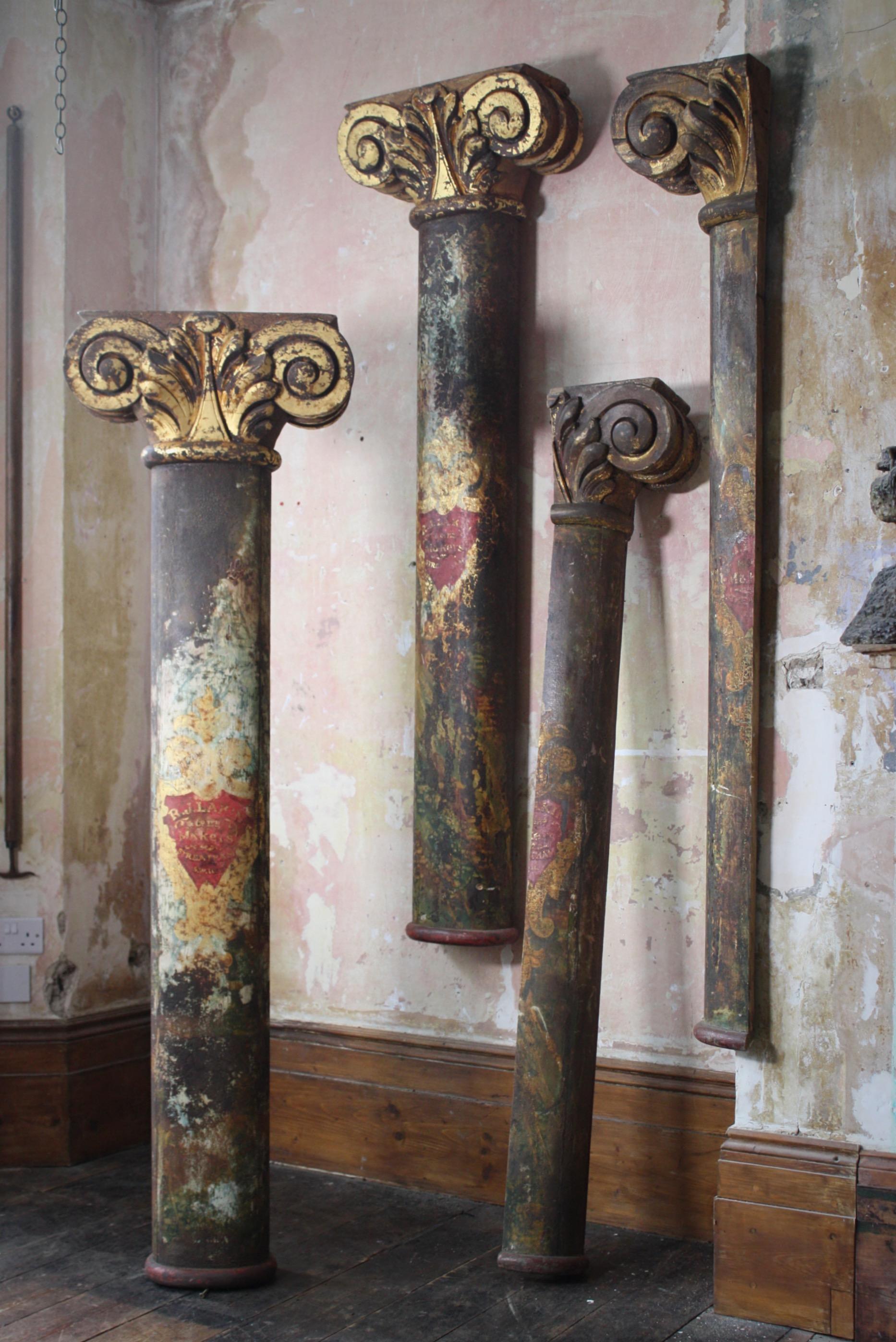 20th Century Early 20th C Robert Lakin & Co Fairground Carnival Circus Pillars Edwin Hall  For Sale