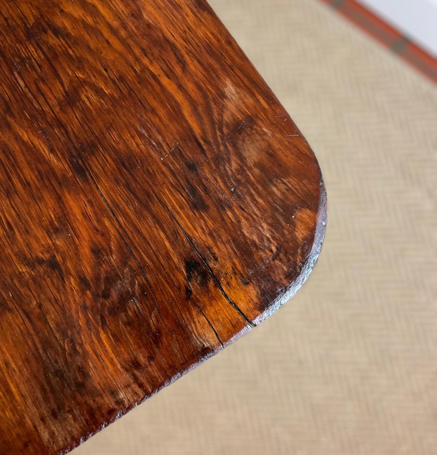 Early 20th C Rustic Bobbin Leg Side Table With Single Plank Top For Sale 4