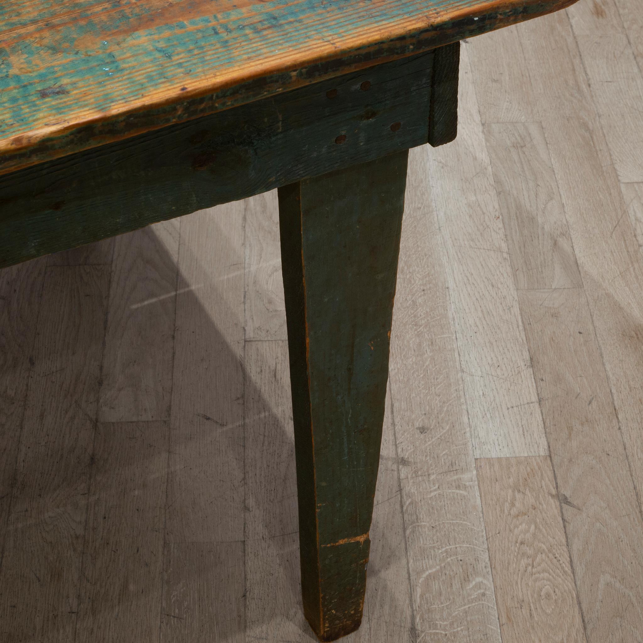 Early 20th c. Rustic Farmhouse Square Dining Table, c.1920-1930 4