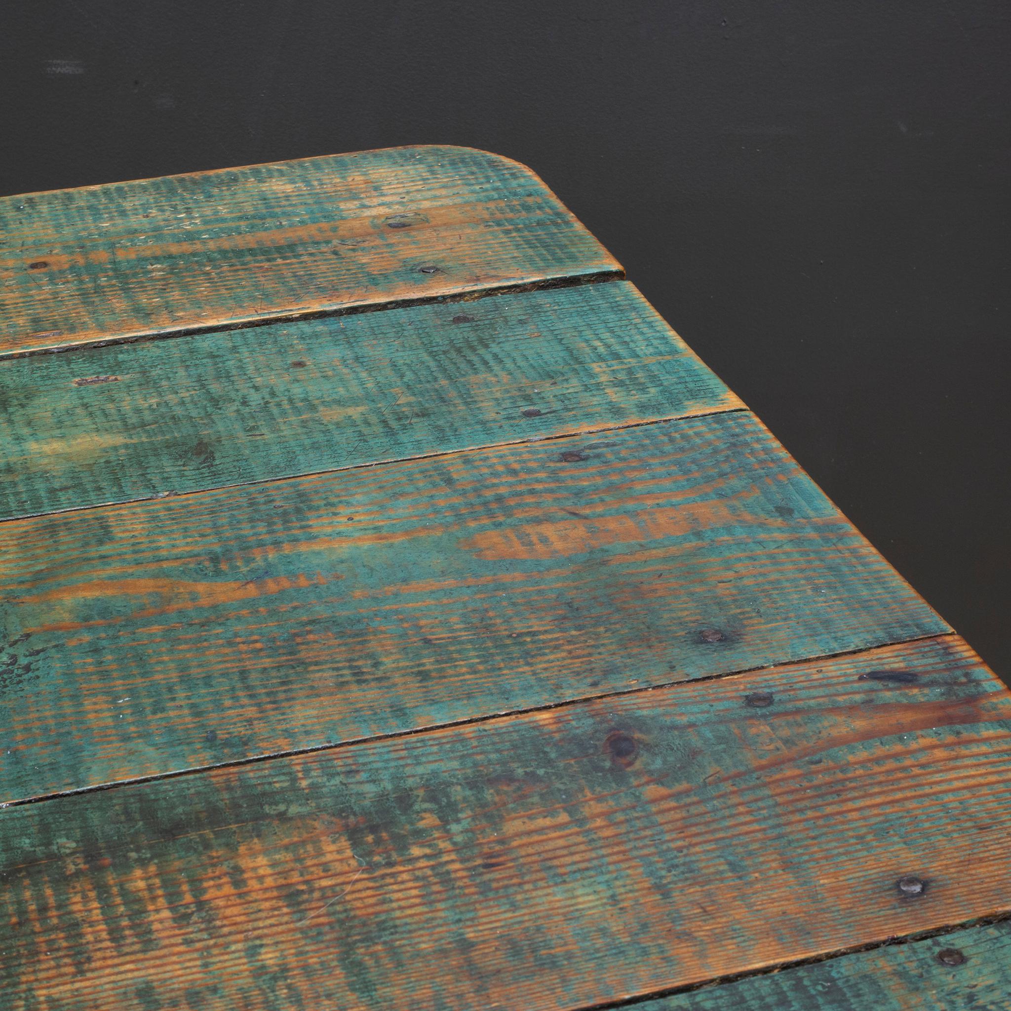 Early 20th c. Rustic Farmhouse Square Dining Table, c.1920-1930 5