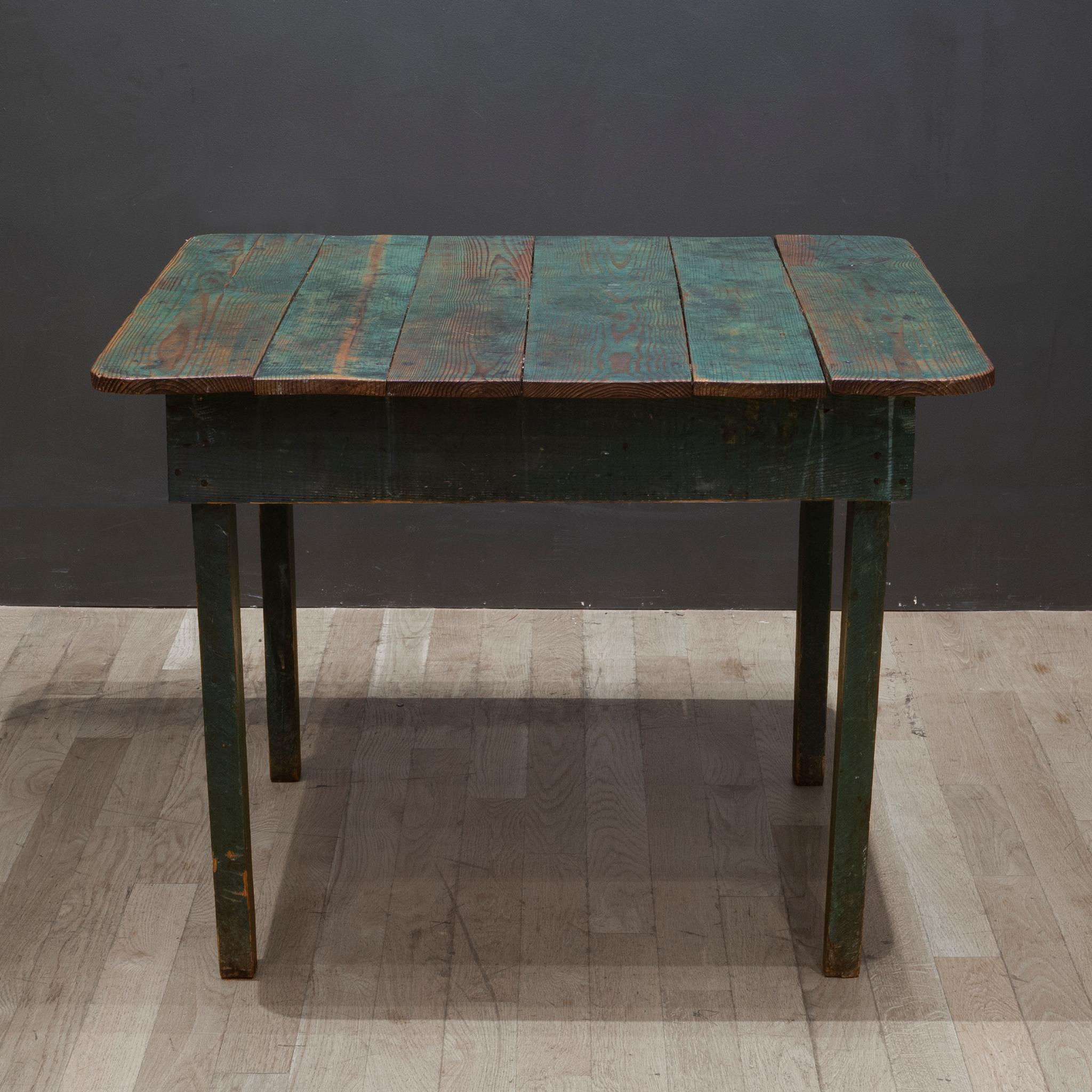 Pine Early 20th c. Rustic Farmhouse Square Dining Table, c.1920-1930