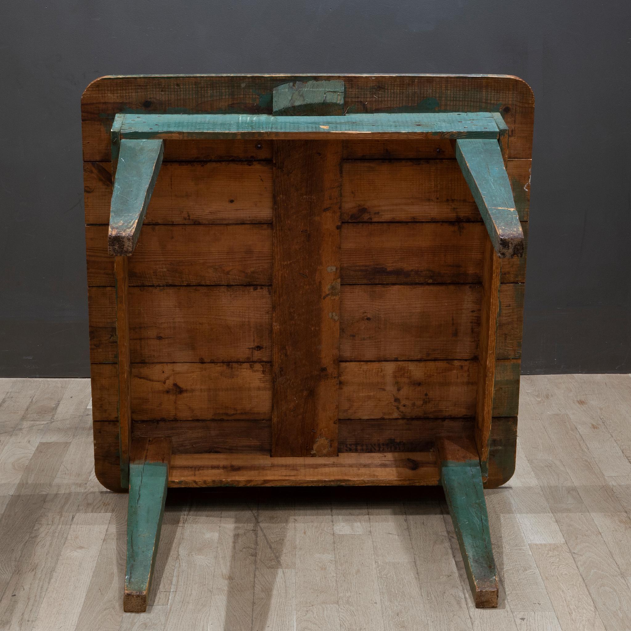 Early 20th c. Rustic Farmhouse Square Dining Table, c.1920-1930 3