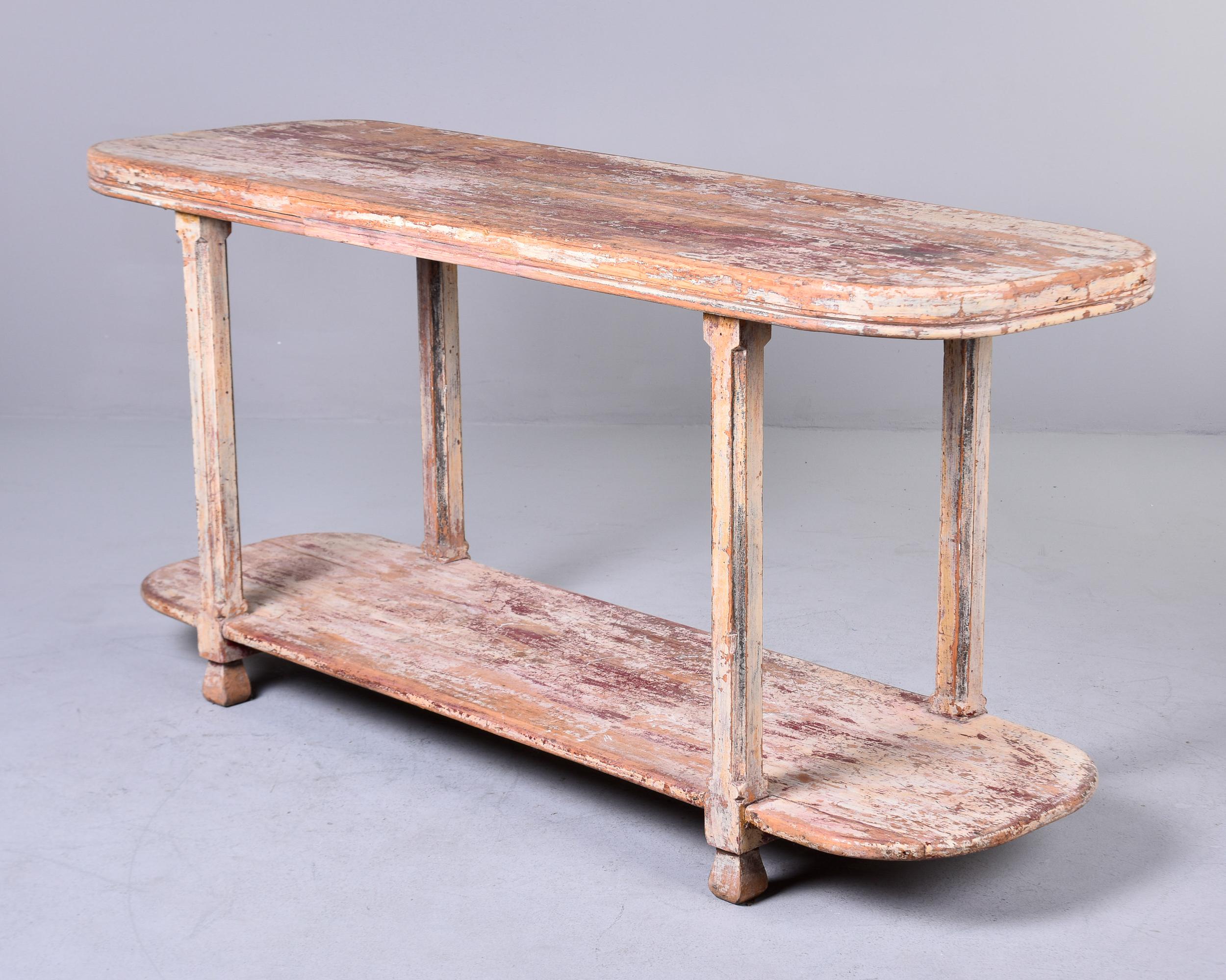 20th Century Early 20th C Rustic French Two Tier Draper’s Table