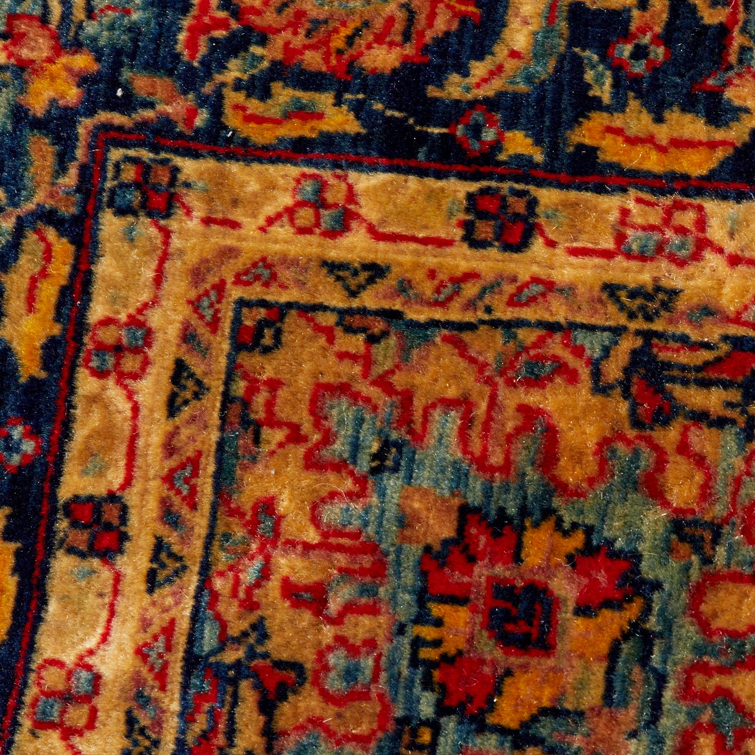 Vegetable Dyed Early 20th C. Sarouk Rug with Tight Weave and Rich Jewel Tones For Sale