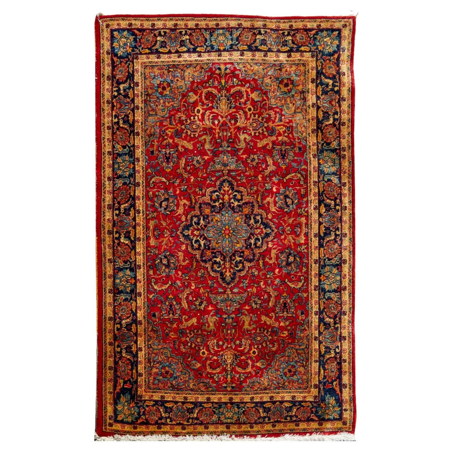 Early 20th C. Sarouk Rug with Tight Weave and Rich Jewel Tones For Sale