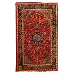 Early 20th C. Sarouk Rug with Tight Weave and Rich Jewel Tones