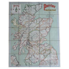 Early 20th c. Scotland Perrier Motor Map c.1910