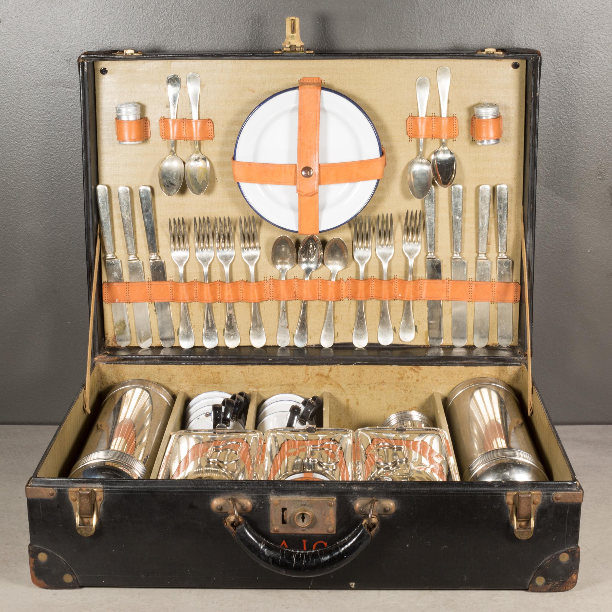 Industrial Early 20th C. Seven Person Picnic Set C.1920  (FREE SHIPPING) For Sale