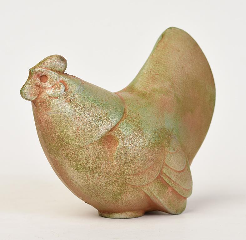 20th C., Showa, A Set of Japanese Bronze Animal Chickens with Artist Sign For Sale 8