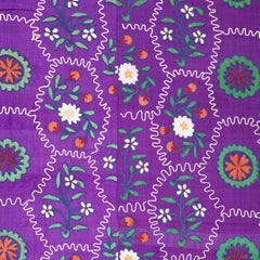 Early 20th Century Silk Suzani with an Unusual Design from Ferghana Uzbekistan
