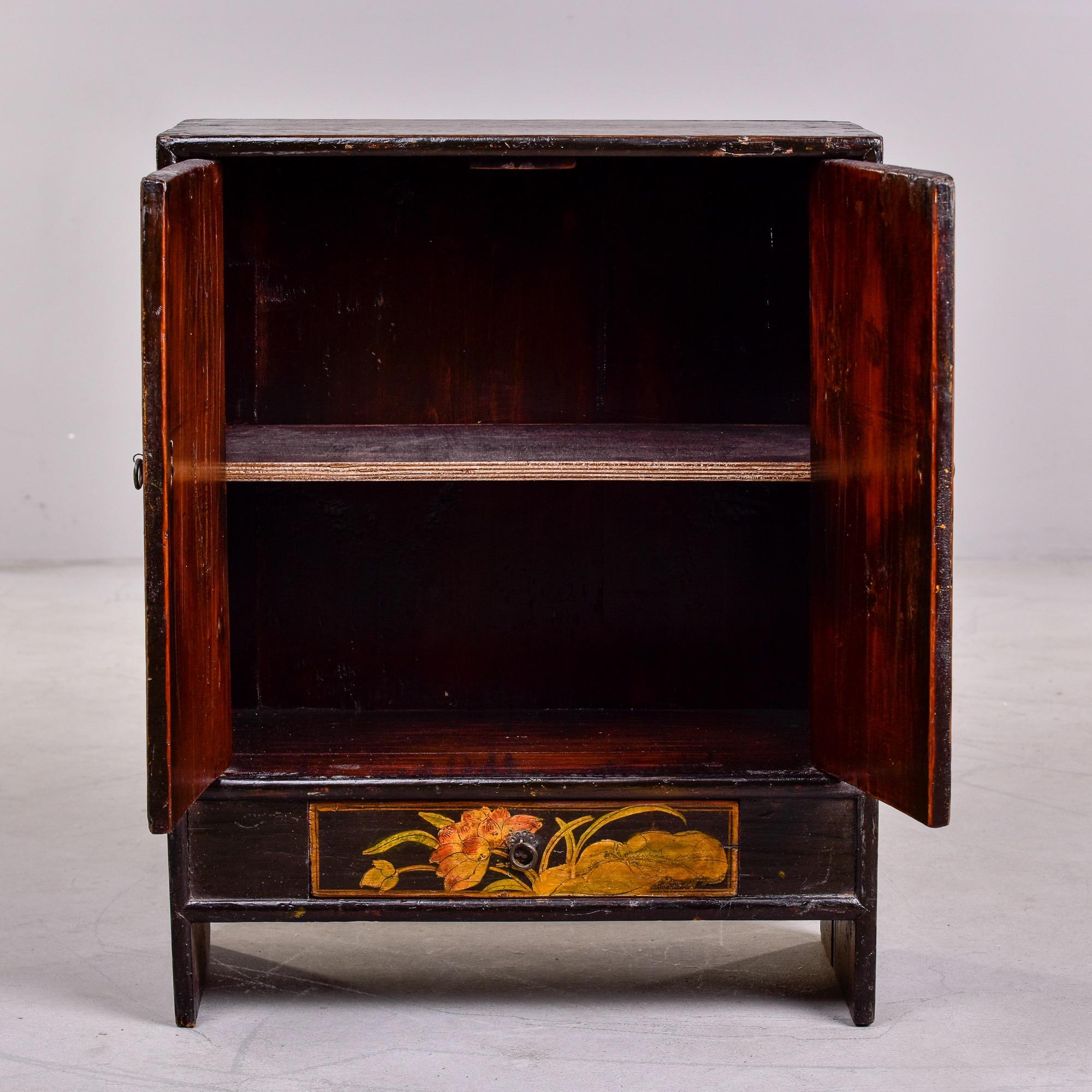 Early 20th C Small Painted Chinese Cabinet with Birds 3