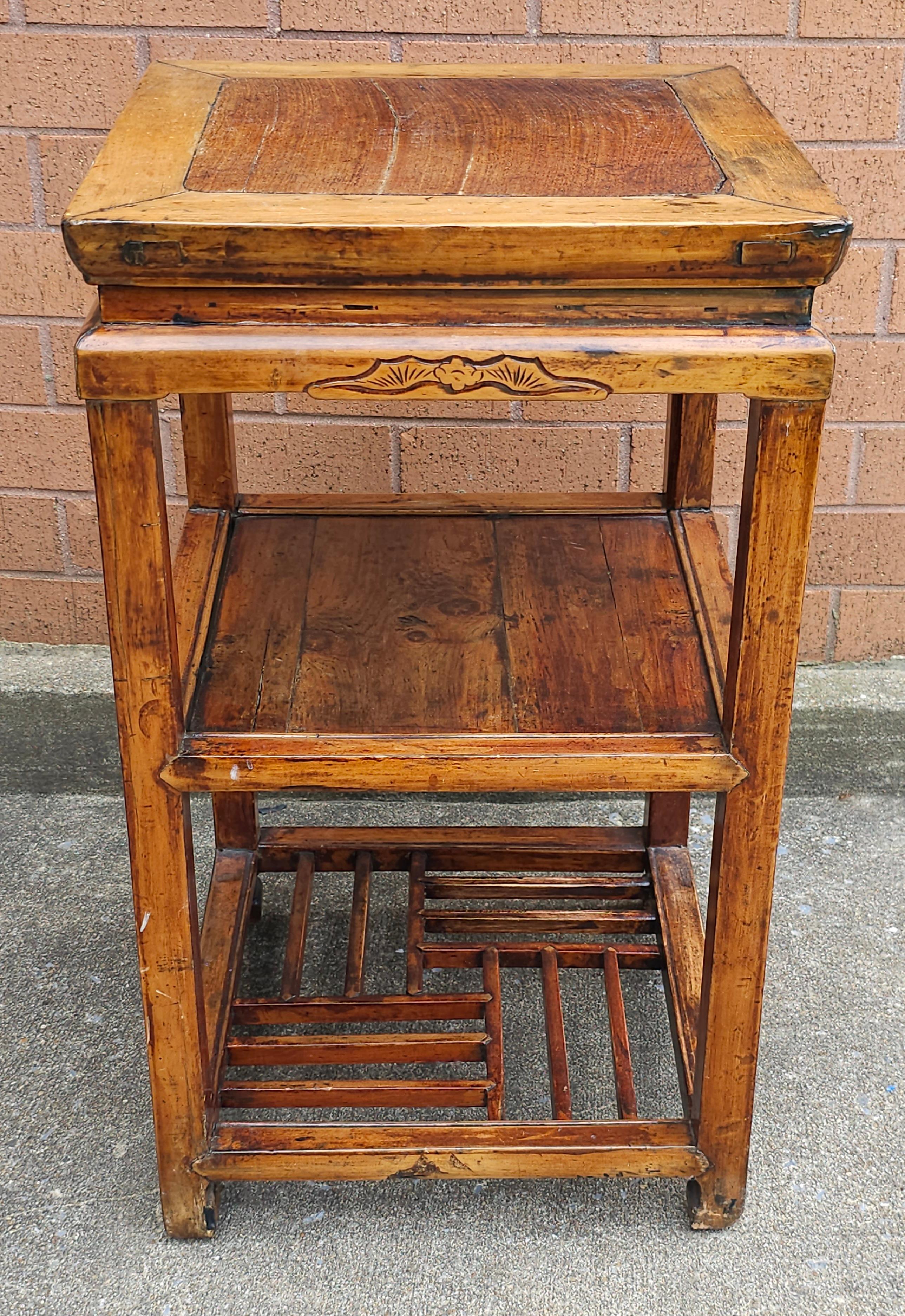 19th Century South East Asian Three-Tier Elmwood Side Table For Sale 2