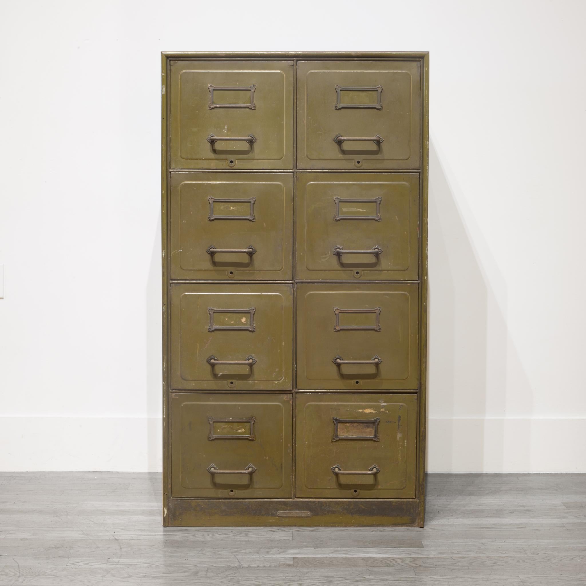 Industrial Early 20th Century Steel Double File Cabinet, circa 1940s