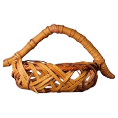 Early 20th c. Stunning signed Bamboo Basket by Kosuge Kogetsu