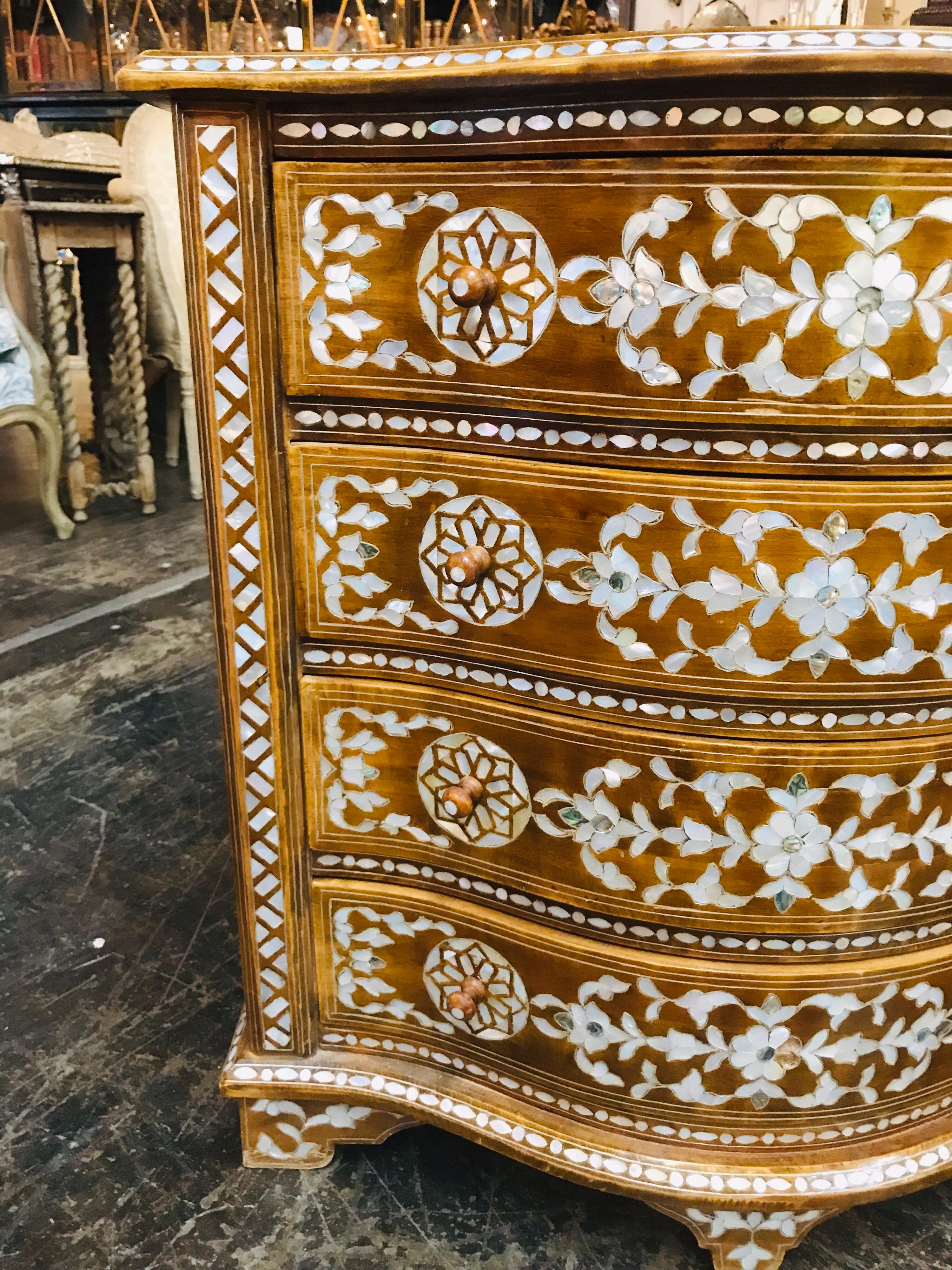 Early 20th Century Syrian Mother of Pearl Inlaid Chest 1