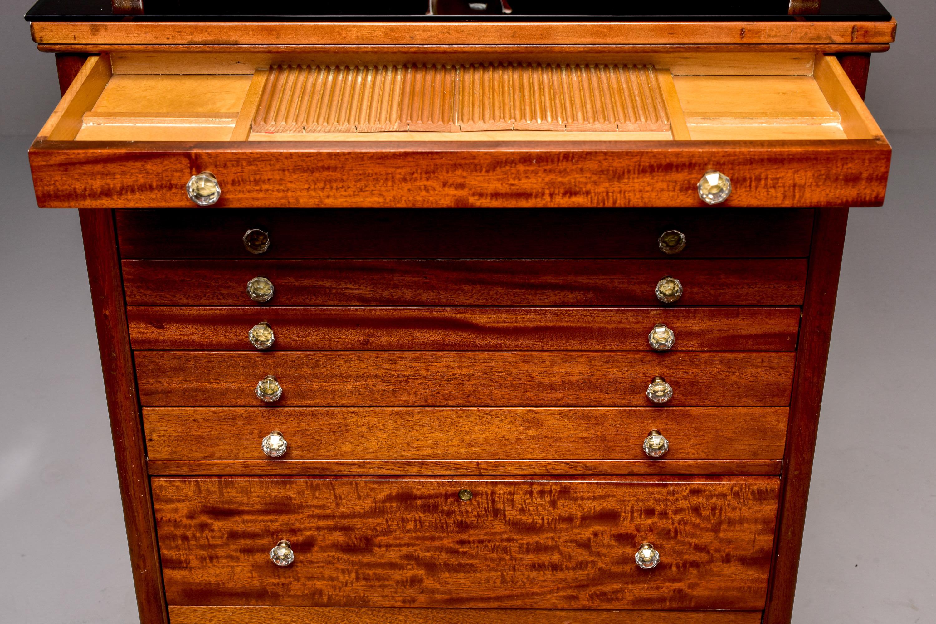 Early 20th C Tall Medical Cabinet with Drawers 1