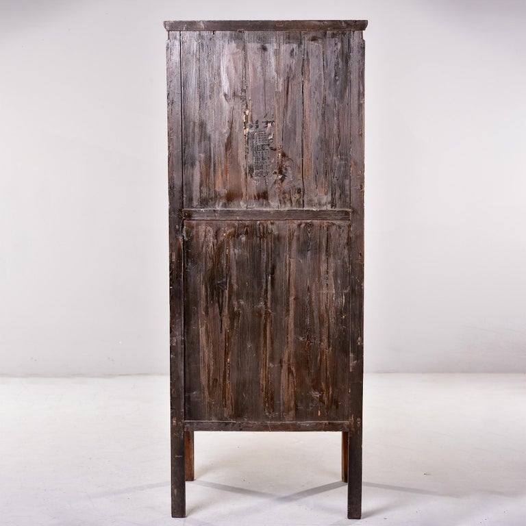 Early 20th C Tall Narrow Chinese Cabinet with Painted Opera Scenes For Sale 8
