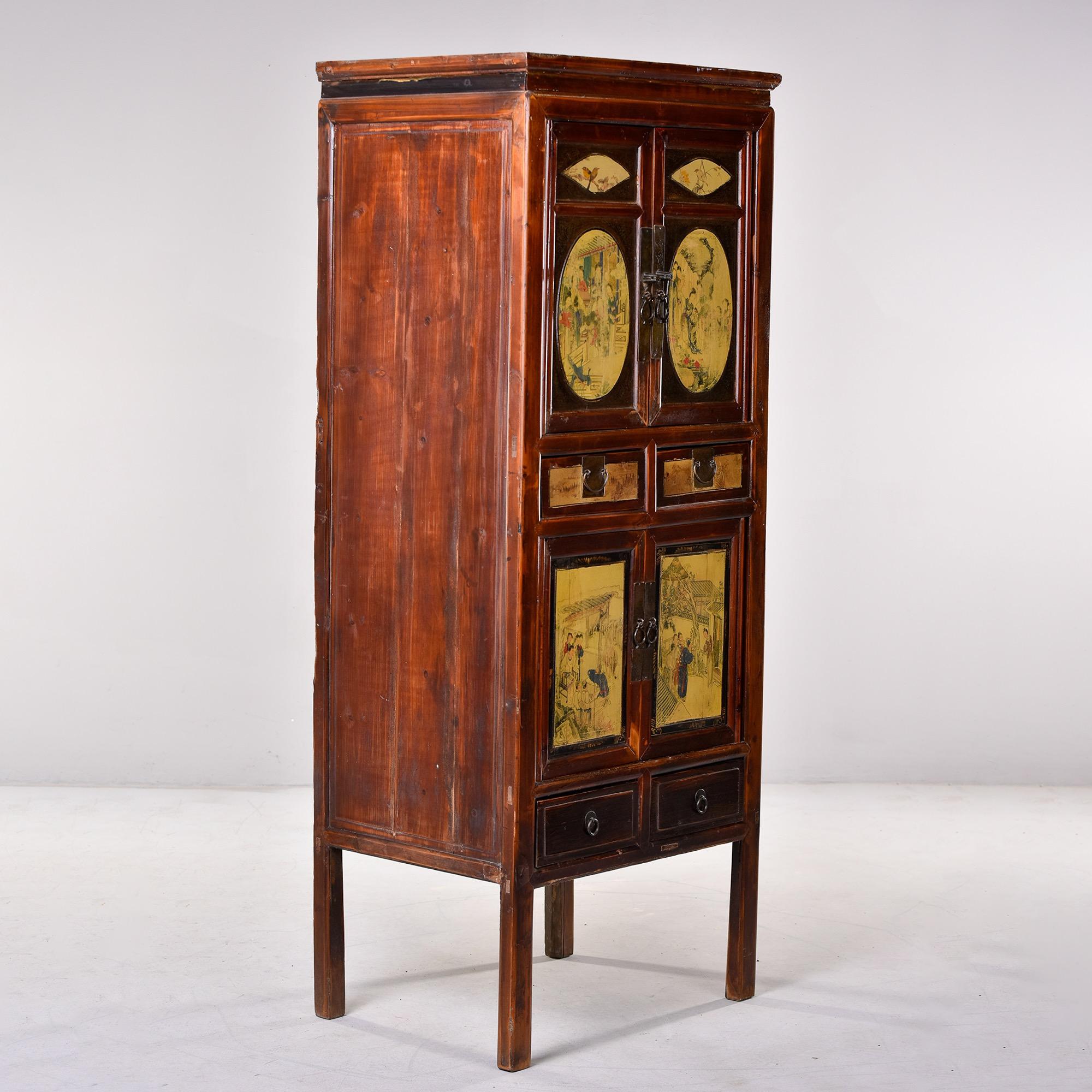 tall slim wooden cabinet