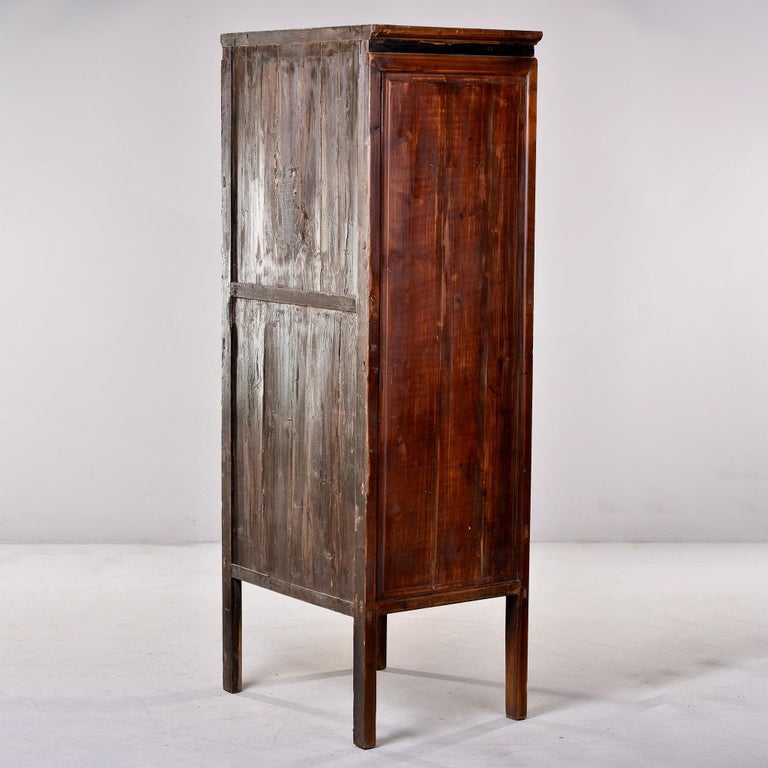 Early 20th C Tall Narrow Chinese Cabinet with Painted Opera Scenes For Sale 3