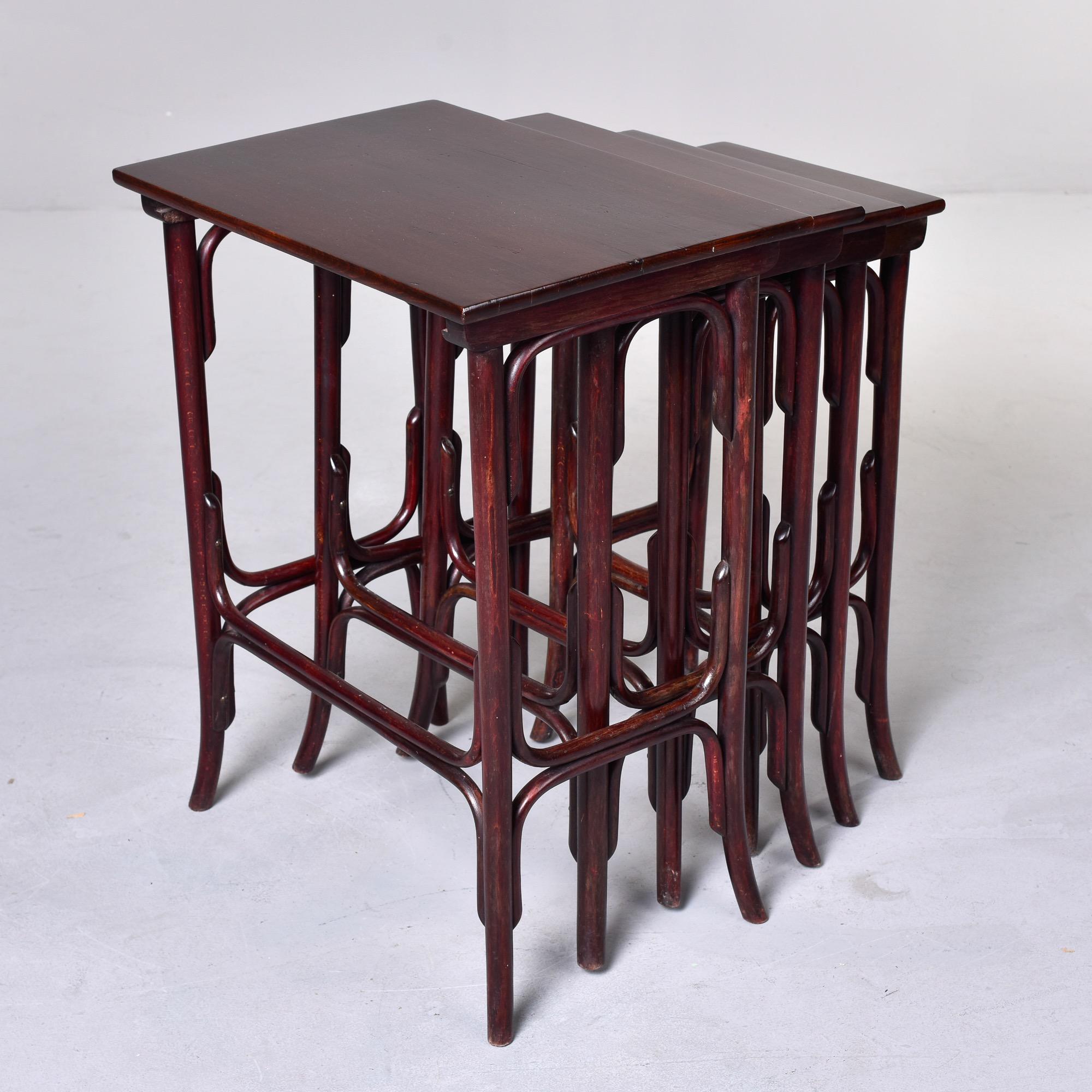 Beech Early 20th C Thonet Quartetto Nesting Tables For Sale