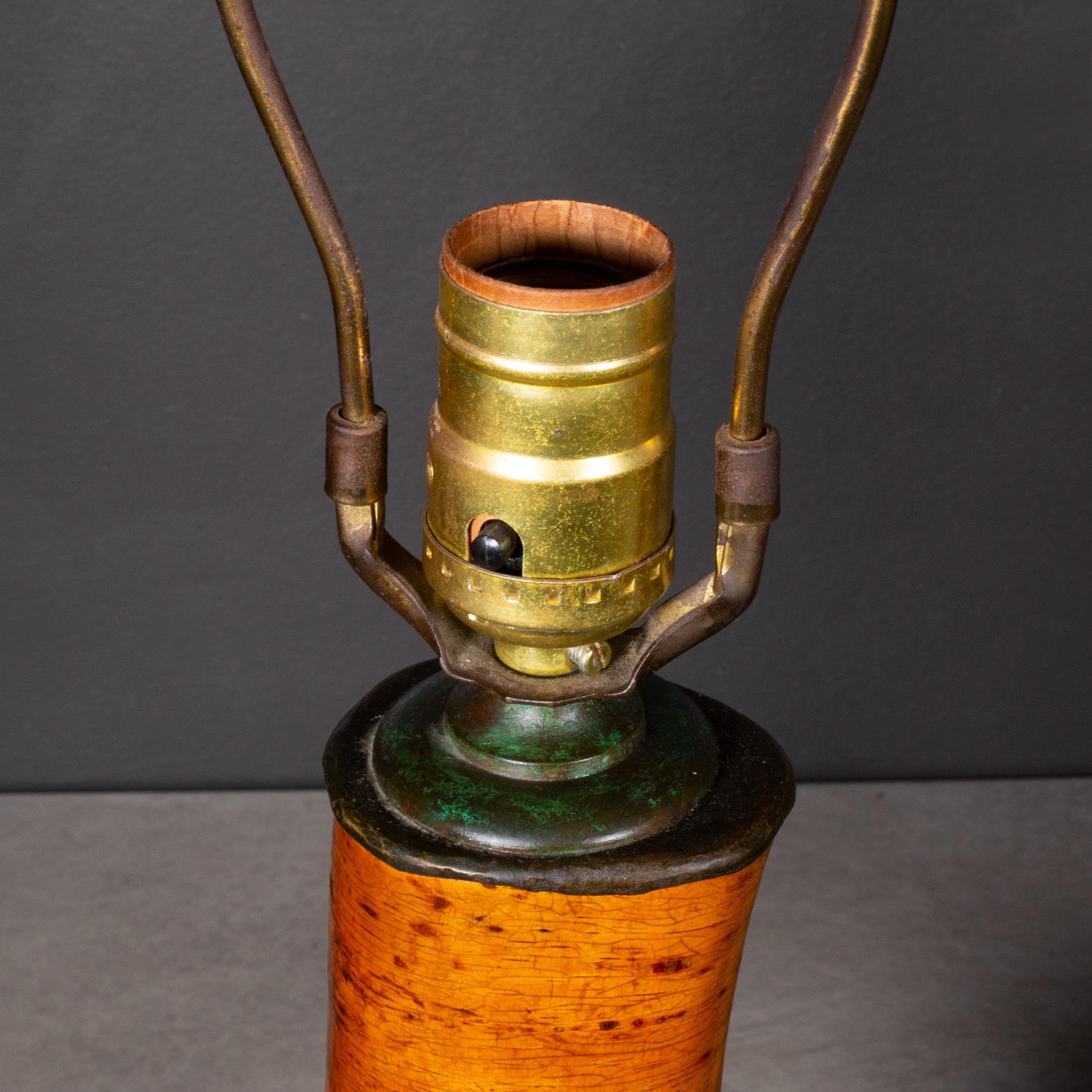Anfang 20. Jh. Trunklampen aus Birkenholz mit Bronzekragen ca. 1920-1940 (Spätes 19. Jahrhundert) im Angebot