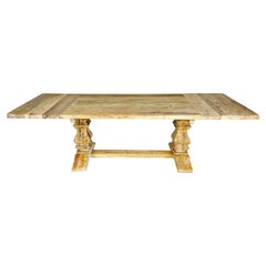 Tuscan Style Distressed Pine Dining Table with Removable Leaves, Italy