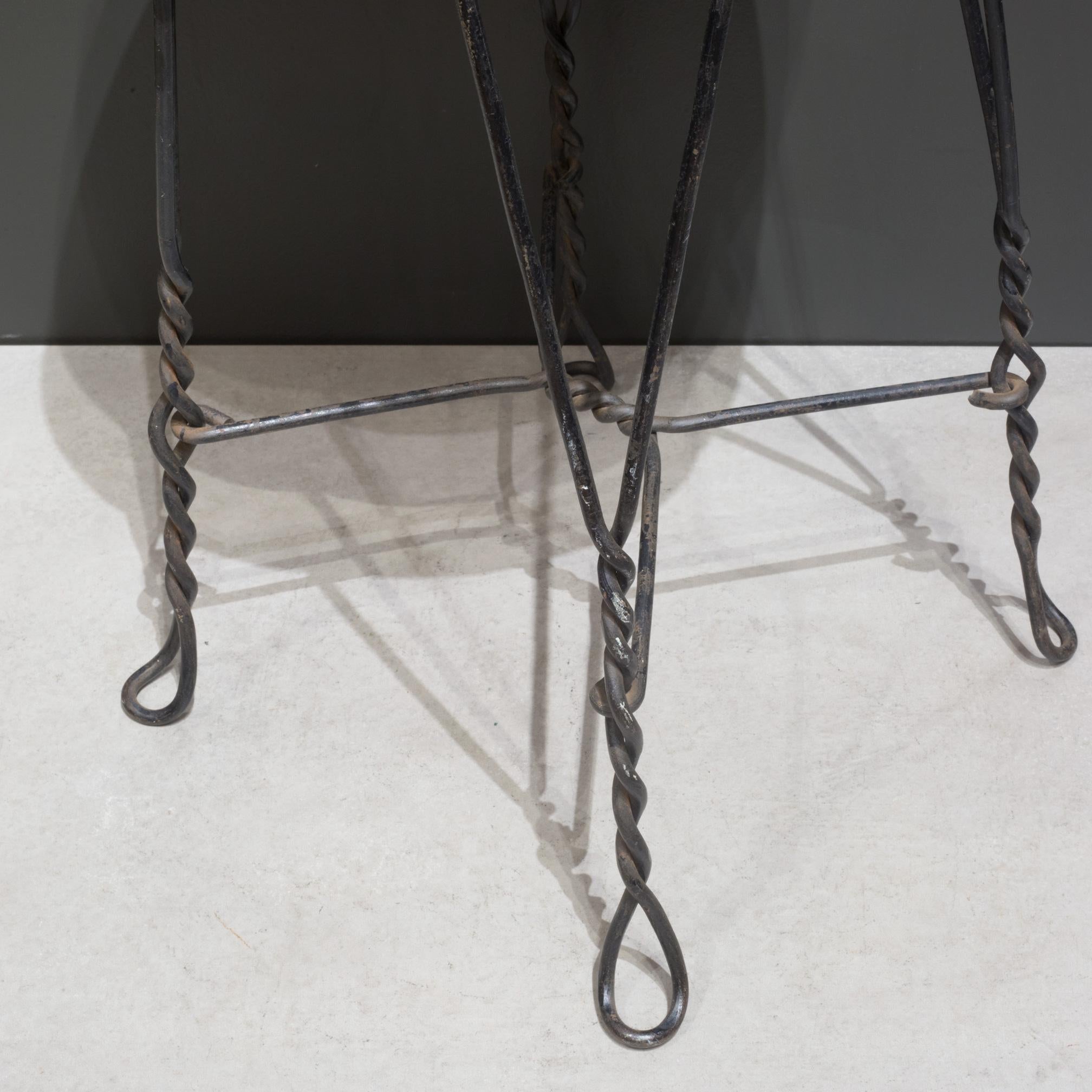 Early 20th C. Twisted Wire Fixed Small Stool, c.1940 For Sale 1