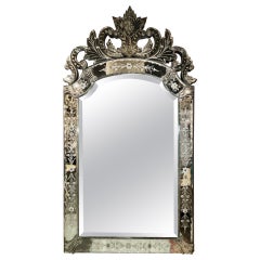 Early 20th c. Venetian Etched Mirror