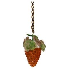 Italian Early 20th C. Glass Grape Bunch Pendant Light (3 available)
