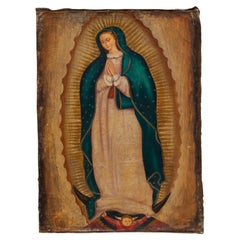 Inizio del XX secolo. Vergine di Guadalupe, Bolivia, Pittura olio su tela