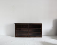 Early 20Th C. Wabi Sabi Glass & Cedar Japanese Tansu Sideboard
